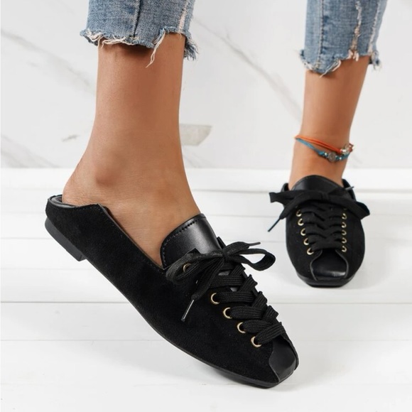 Lace Up Flats - Picture 2 of 4